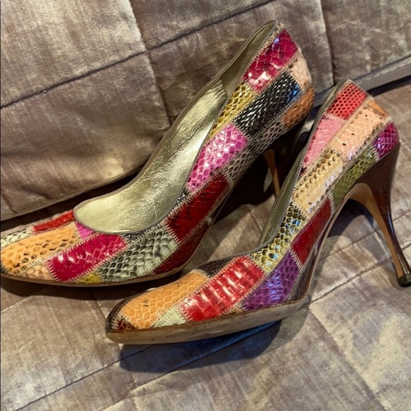 Dolce & GABBANA Python Patchwork Pumps - Picture 1 of 15